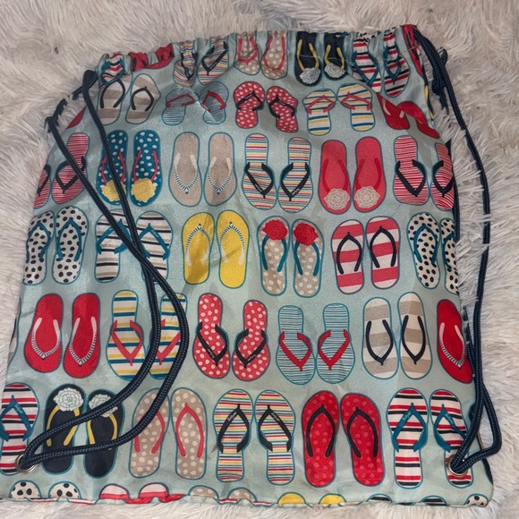 Flip Flop Pattern Drawstring Thirty one Bag - Picture 2 of 9